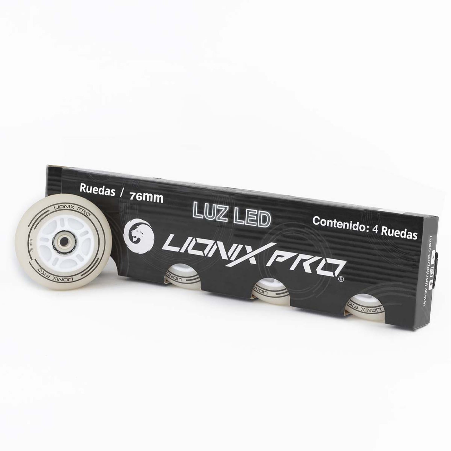 Set de 4 ruedas Nebular con luz LED - 76mm