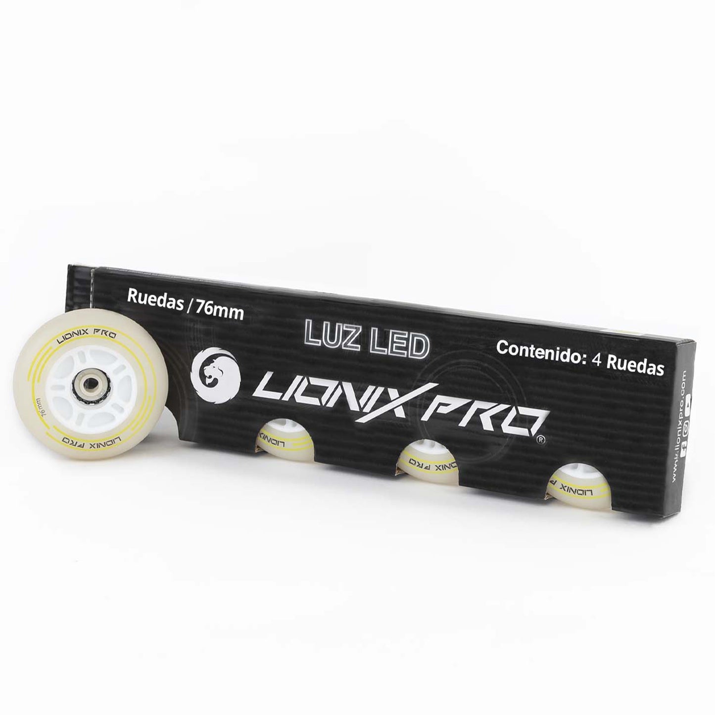 Set de 4 ruedas Nebular con luz LED - 76mm