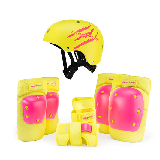 Set de casco y protectores Shield - Amarillo Neón