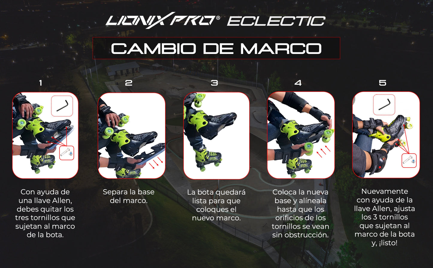 Patines 3 en 1 Eclectic, con luz LED - Rosa