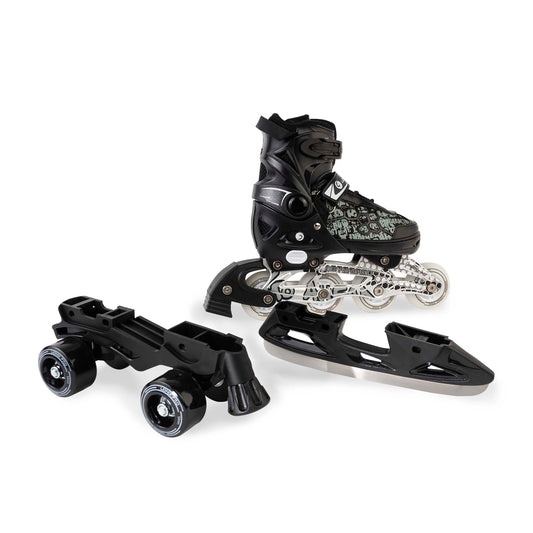 Patines 3 en 1 Eclectic, con luz LED - Negro